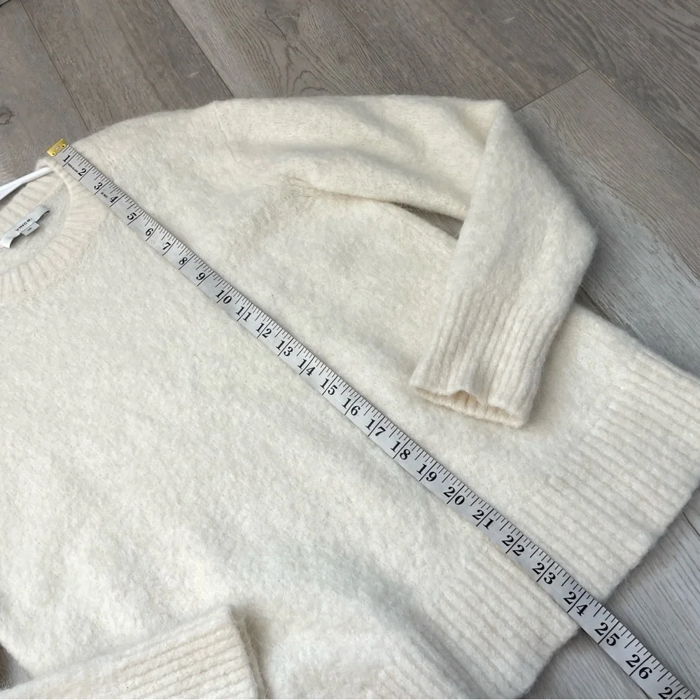 Vince Alpaca Sweater crewneck long sleeve womens Cream small classic minimalist - Picture 6 of 6
